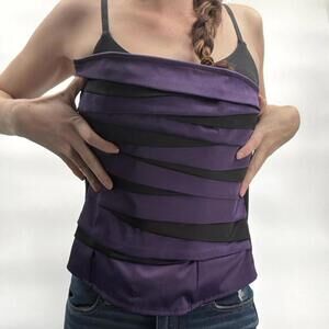 Charlotte Russe Women's Purple and Black Corset